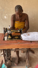 Women engaged in textile work activities in Akwanga, Nigeria
