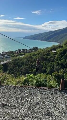 Tourists enjoy zip-lining and scenic activities in coastal Gagra