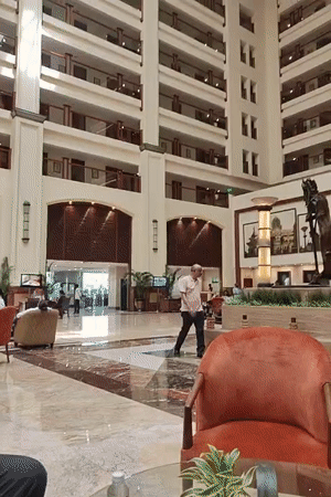 Early morning footage captures grand hotel lobby in Mumbai