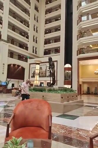 Early morning footage captures grand hotel lobby in Mumbai
