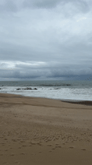 Overcast beach scene recorded in Vila Nova de Gaia
