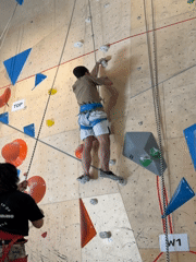 Indoor rock climbing session documented at Yerevan facility