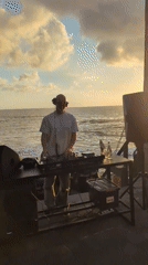 DJ performs beachside set in North Kuta, Indonesia