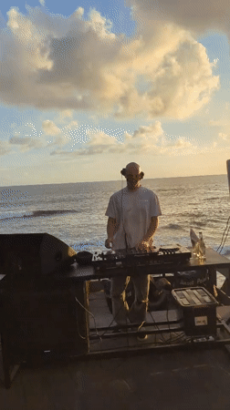 DJ performs beachside set in North Kuta, Indonesia