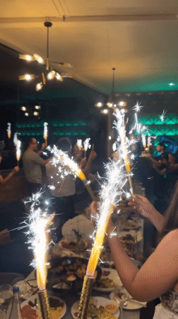 Celebration dinner with sparklers at Chișinău's LOOK Restobar