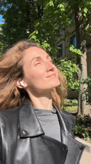 Woman photographed smiling outdoors in Kryvyi Rih, Ukraine
