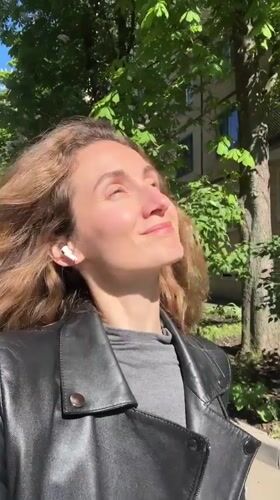 Woman photographed smiling outdoors in Kryvyi Rih, Ukraine