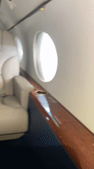 Private jet interior documented in Skulte, Latvia