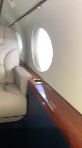 Private jet interior documented in Skulte, Latvia