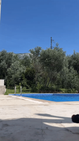Casual poolside and walking scenes captured in Montenegro coastal area