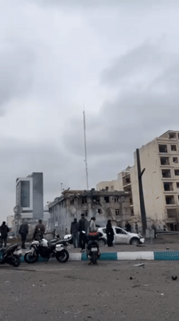 Building damage, smoke reported on Tehran street