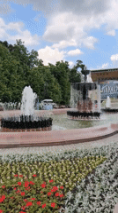 Moscow park fountain and Pushkin statue documented by witness