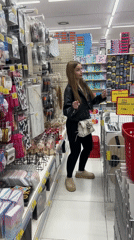 Young women dance while shopping in Montenegro stores