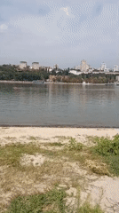 Rostov-on-Don's riverfront promenade and beach on a quiet morning