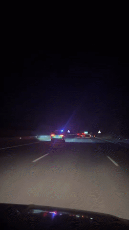 Nighttime highway traffic documented in Soma, Turkey