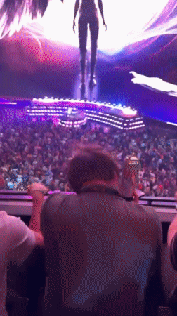Las Vegas arena hosts concert featuring winged figure projection