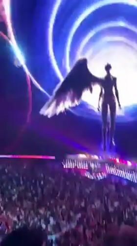Las Vegas arena hosts concert featuring winged figure projection