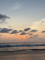 Sunset observed over Choeng Thale beach, Thailand