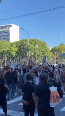Protest near Argentine Congress draws crowds, police presence