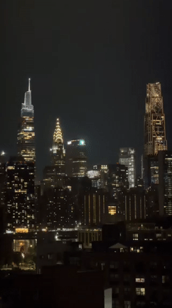NYC skyline viewed during early morning transition hours