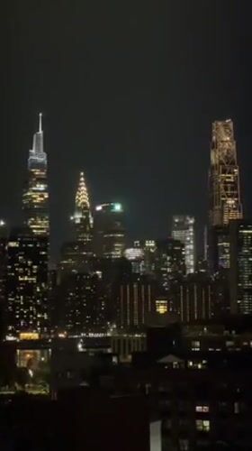 NYC skyline viewed during early morning transition hours