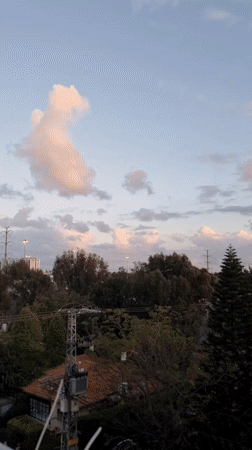 Sunset observed over residential Ramat Gan