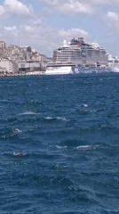 Ferries and tour boats moving through the Bosphorus, Istanbul