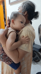 Quiet afternoon at home in Pekauman Kulon with a baby and rest