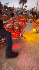 Custom motorcycle, street sinkhole, and a grab-bag of random clips