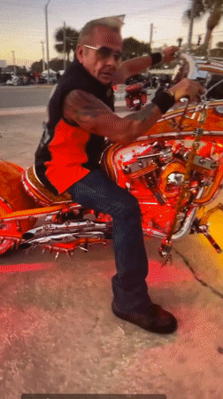 Custom motorcycle, street sinkhole, and a grab-bag of random clips