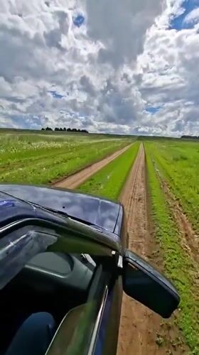 Driver records journey through rural Russian countryside near Marakushi