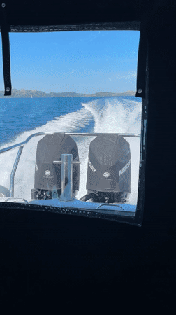 Sunny boat ride captured on video in Poltu Quatu, Italy