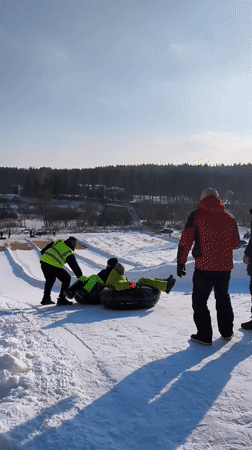 Winter recreation thrives at Ukrainian snow tubing parks