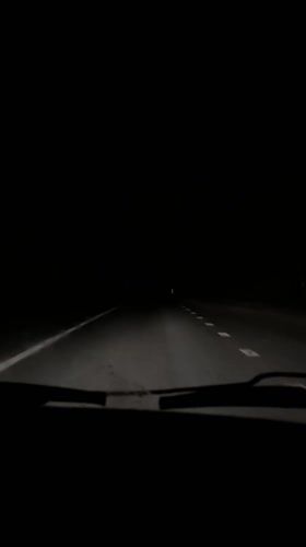 Nighttime driving footage captured on Rusalevka road