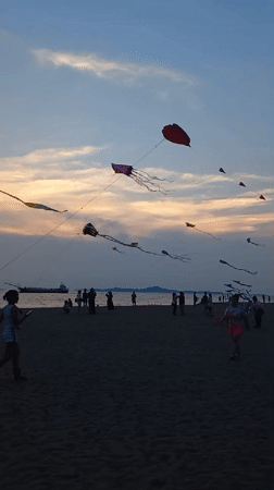 Sunset captured on Pattaya beach, Thailand