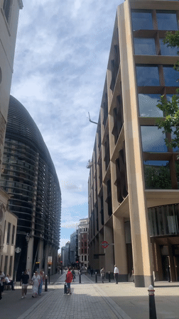 London streetscape caught from ground level and above