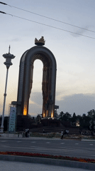 Independence Monument documented by witnesses in Dushanbe, Tajikistan