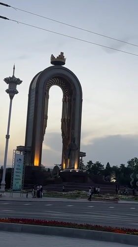 Independence Monument documented by witnesses in Dushanbe, Tajikistan