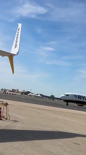 Passenger documents tarmac activity at Rome Fiumicino Airport