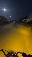 Nighttime motorcycle journey documented on Guzape road