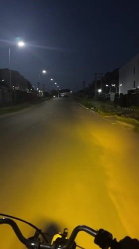 Nighttime motorcycle journey documented on Guzape road