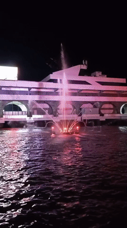 Evening stroll along Sokhumi's lit-up waterfront promenade