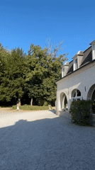 Morning at a French château estate, inside and out