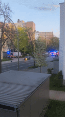 Emergency vehicles respond on Augsburg street