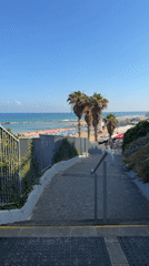 Morning beach scene at Bat Yam's shoreline