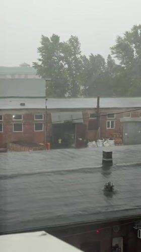 Summer rainstorm batters an industrial district in Kazan