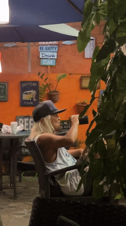 Person observed at outdoor restaurant in Kuta, Indonesia