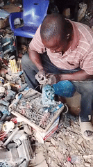 Alternator repair work underway in a busy Abuja workshop