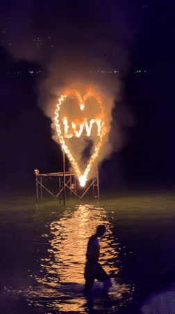 Night party at Elephant Beach Club with fire show and DJs