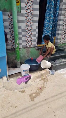 Morning life unfolds in Puttaparthi through ordinary moments
